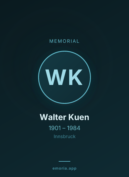Memorial portrait of Walter Kuen