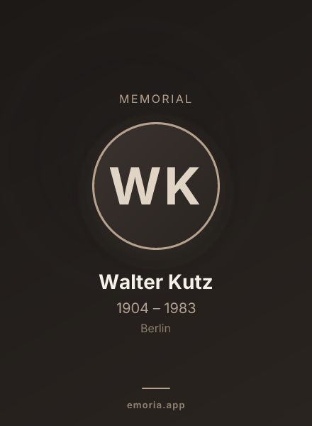 Memorial portrait of Walter Kutz