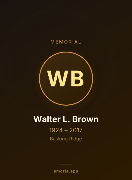 Memorial portrait of Walter L. Brown