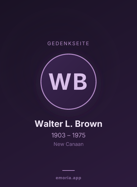 Gedenkportrait von Walter L. Brown