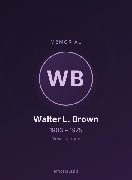 Memorial portrait of Walter L. Brown