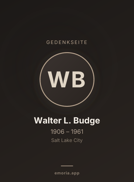 Gedenkportrait von Walter L. Budge
