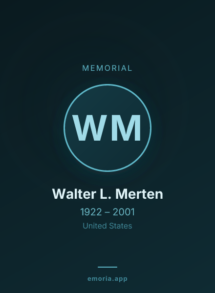 Memorial portrait of Walter L. Merten