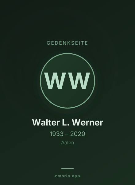 Gedenkportrait von Walter L. Werner