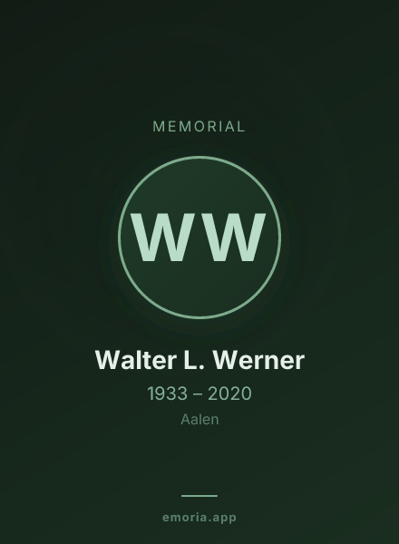 Memorial portrait of Walter L. Werner