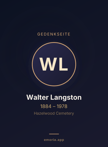 Gedenkportrait von Walter Langston