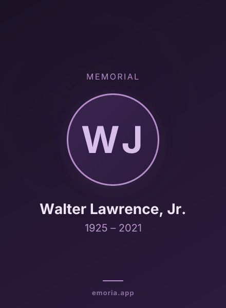 Memorial portrait of Walter Lawrence, Jr.
