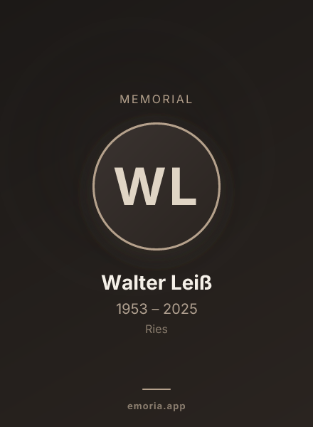Memorial portrait of Walter Leiß
