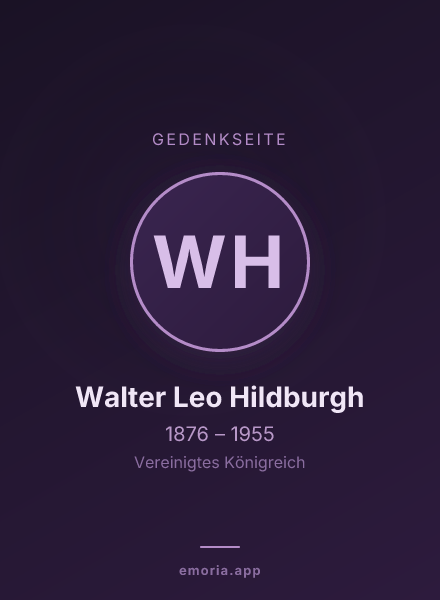 Gedenkportrait von Walter Leo Hildburgh