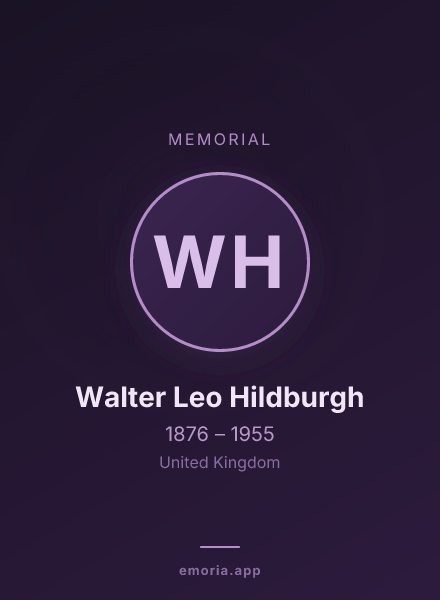 Memorial portrait of Walter Leo Hildburgh