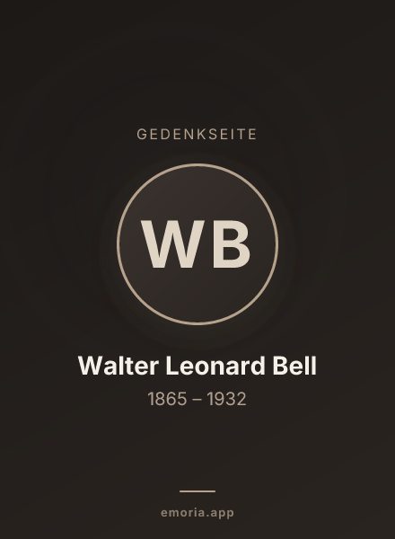 Gedenkportrait von Walter Leonard Bell