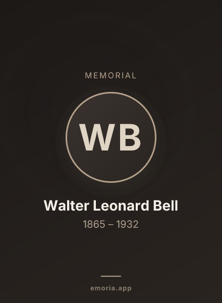 Memorial portrait of Walter Leonard Bell