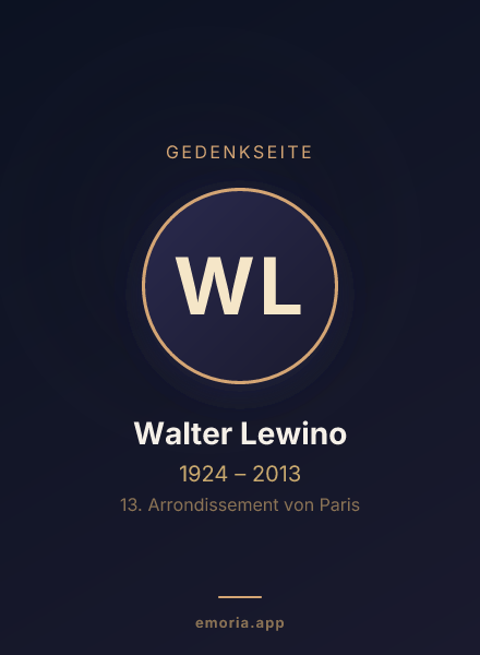 Gedenkportrait von Walter Lewino