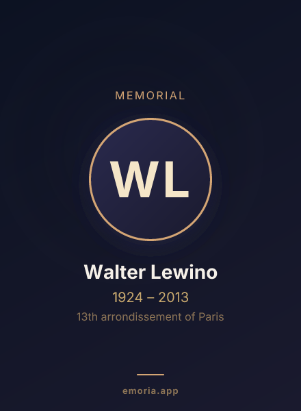 Memorial portrait of Walter Lewino