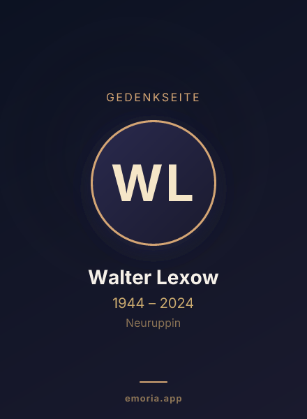 Gedenkportrait von Walter Lexow