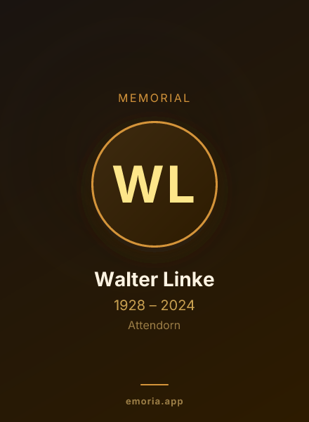 Memorial portrait of Walter Linke