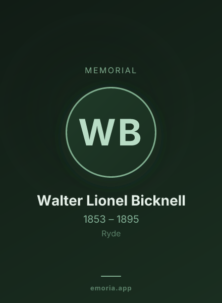 Memorial portrait of Walter Lionel Bicknell