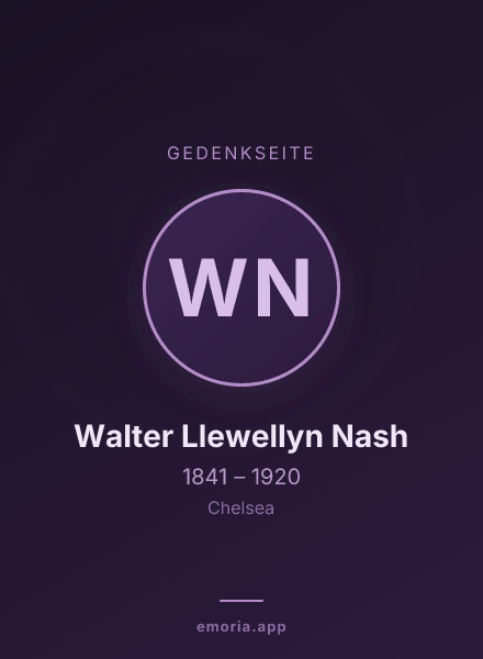 Gedenkportrait von Walter Llewellyn Nash