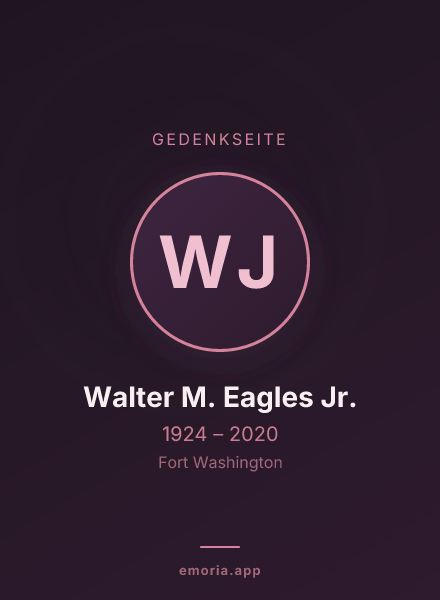 Gedenkportrait von Walter M. Eagles Jr.