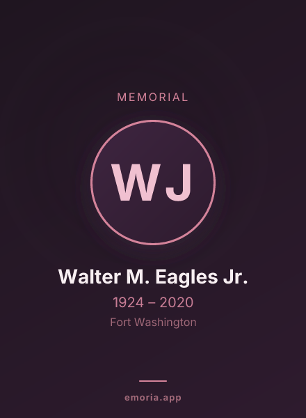 Memorial portrait of Walter M. Eagles Jr.
