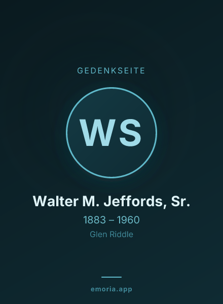 Gedenkportrait von Walter M. Jeffords, Sr.