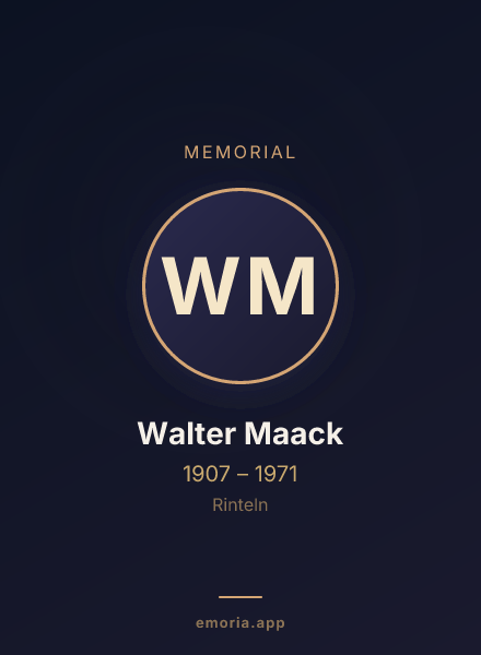 Memorial portrait of Walter Maack