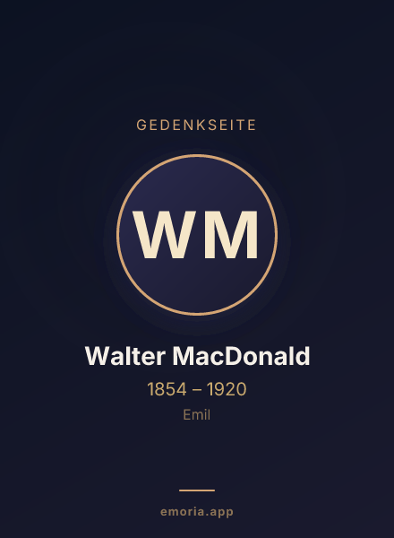 Gedenkportrait von Walter MacDonald