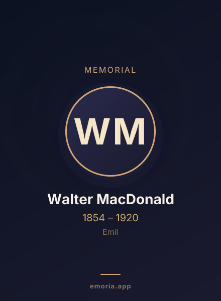 Memorial portrait of Walter MacDonald
