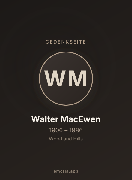 Gedenkportrait von Walter MacEwen