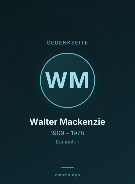Gedenkportrait von Walter Mackenzie