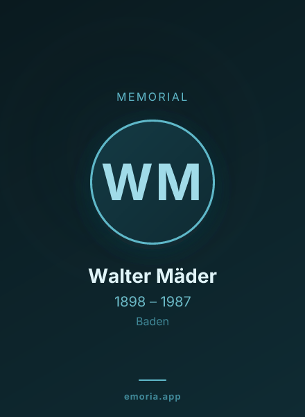 Memorial portrait of Walter Mäder