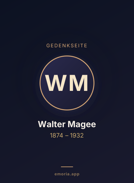 Gedenkportrait von Walter Magee