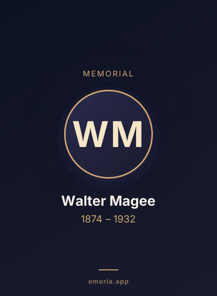 Memorial portrait of Walter Magee