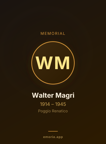 Memorial portrait of Walter Magri