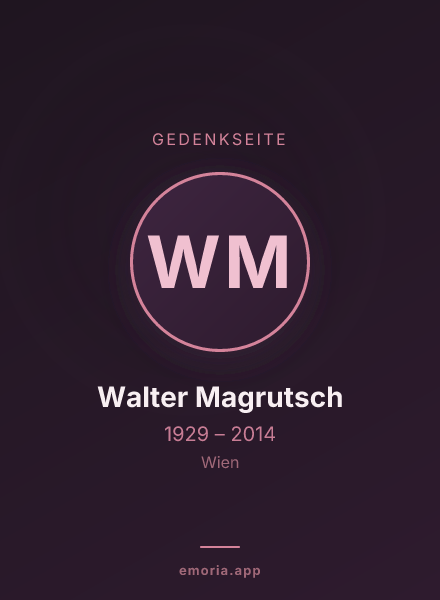 Gedenkportrait von Walter Magrutsch