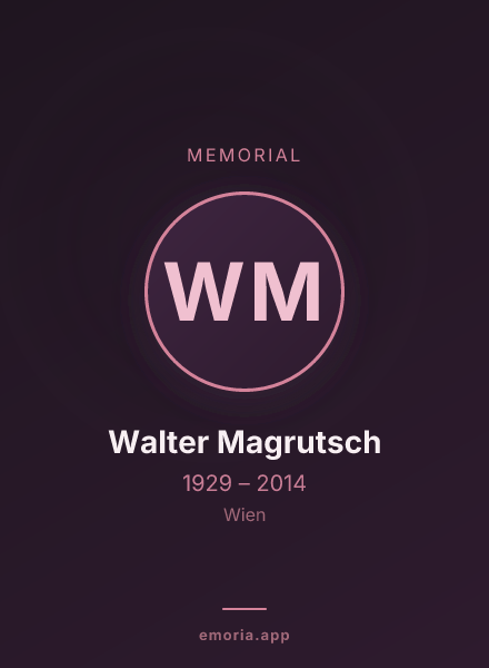 Memorial portrait of Walter Magrutsch