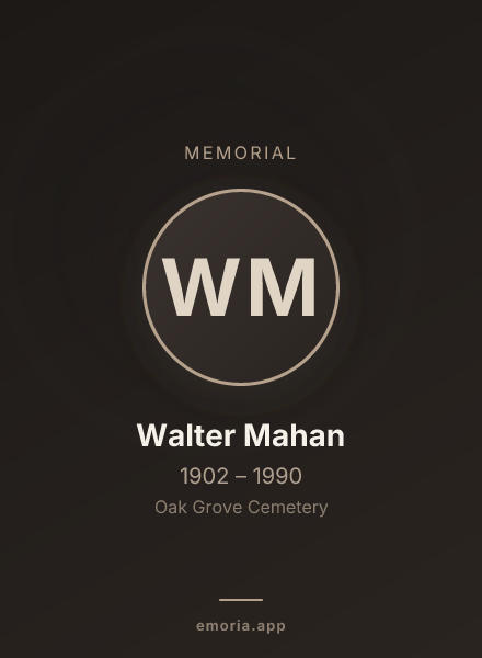 Memorial portrait of Walter Mahan