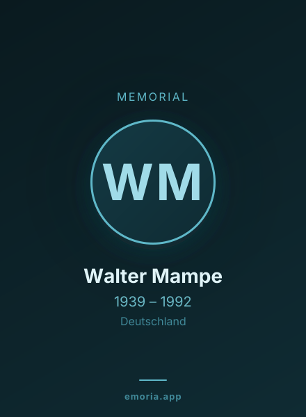 Memorial portrait of Walter Mampe
