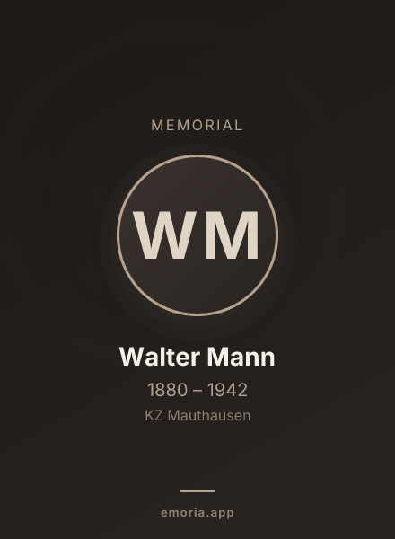 Memorial portrait of Walter Mann