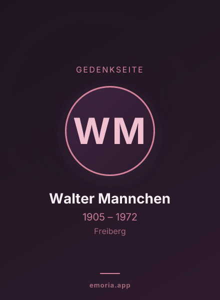 Gedenkportrait von Walter Mannchen