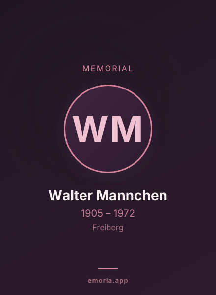Memorial portrait of Walter Mannchen