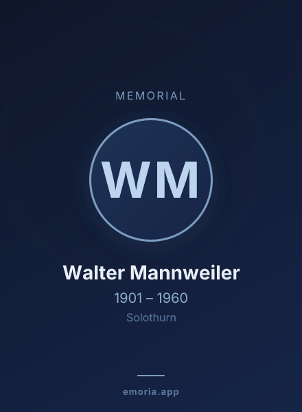 Memorial portrait of Walter Mannweiler