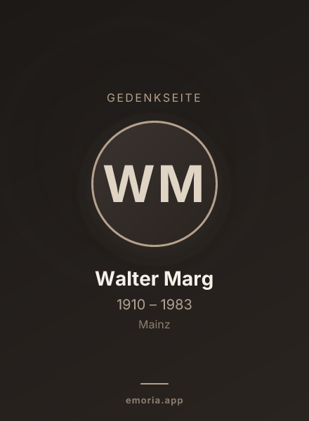 Gedenkportrait von Walter Marg