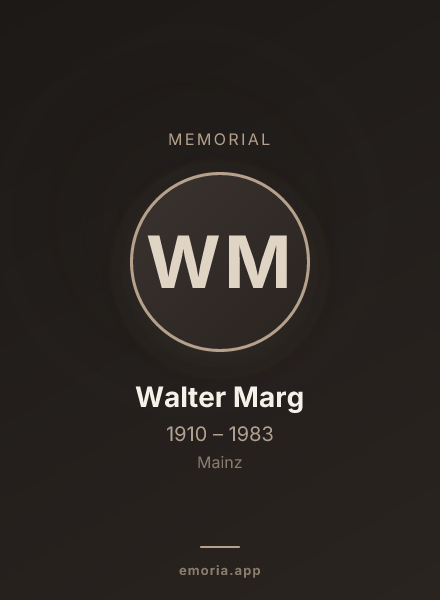 Memorial portrait of Walter Marg