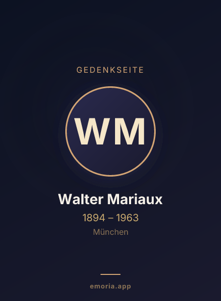 Gedenkportrait von Walter Mariaux