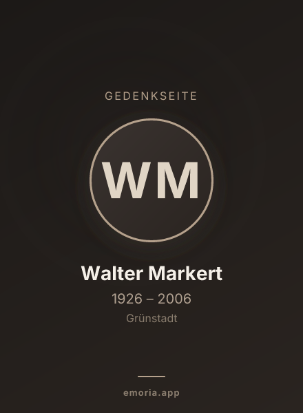 Gedenkportrait von Walter Markert