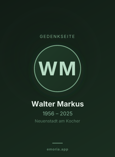 Gedenkportrait von Walter Markus