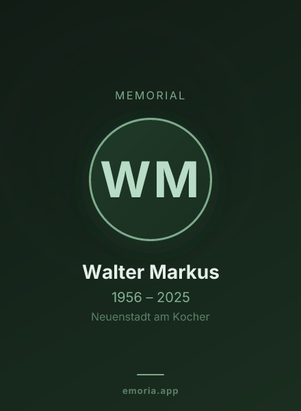 Memorial portrait of Walter Markus