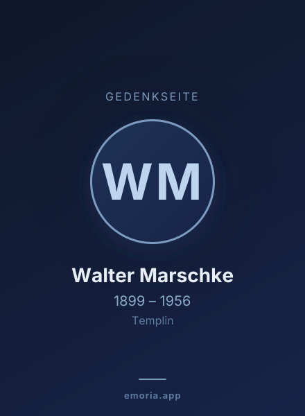 Gedenkportrait von Walter Marschke