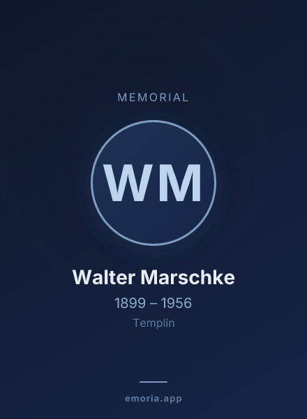 Memorial portrait of Walter Marschke